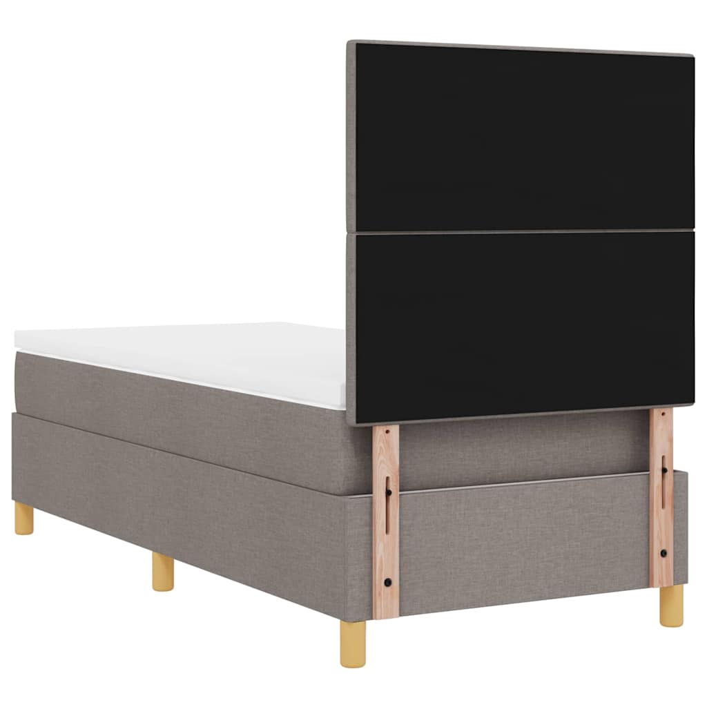 Lit à ressort LED avec tête de lit Taupe 80 x 200 cm tissu - XIOS