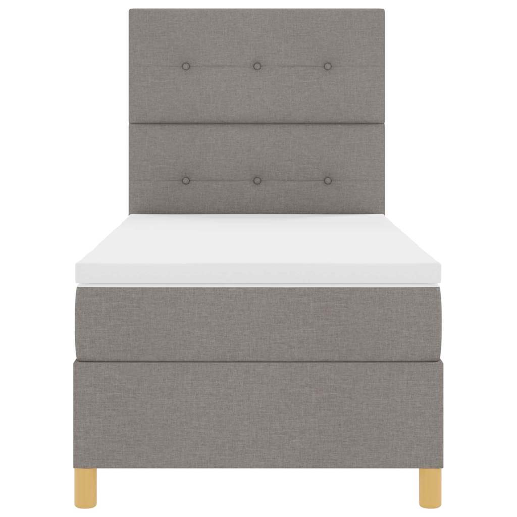 Lit à ressort LED avec tête de lit Taupe 90 x 190 cm tissu - XIOS