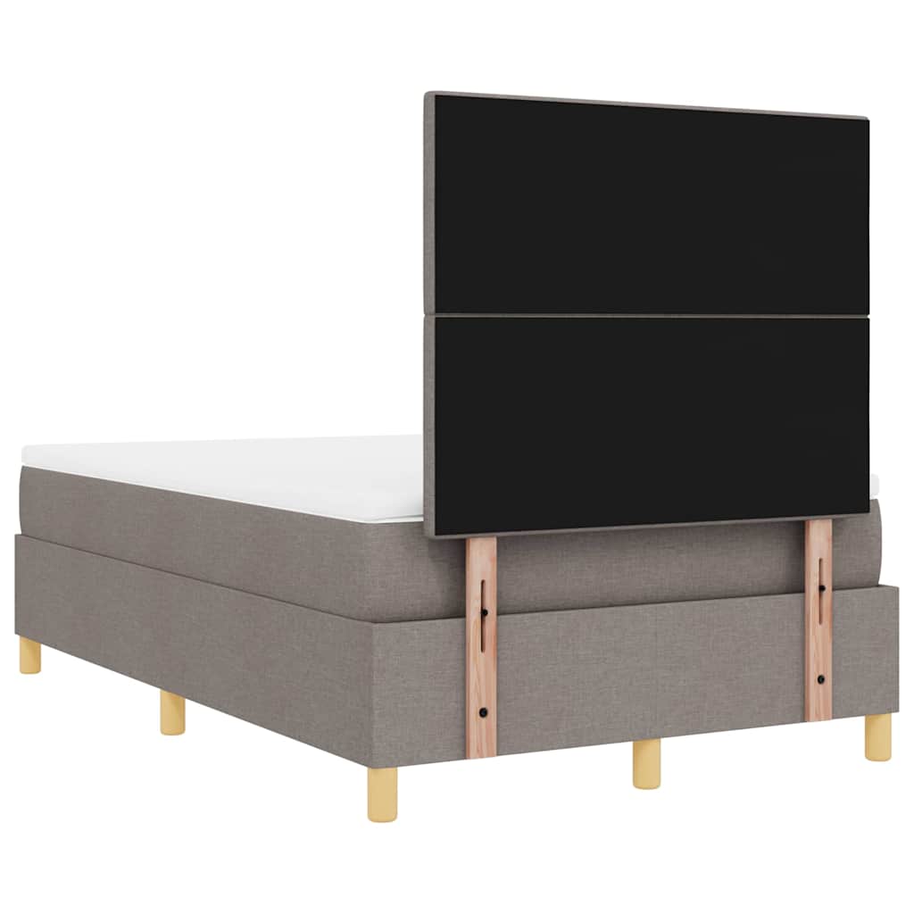 Lit à ressort LED avec tête de lit Taupe 120 x 190 cm tissu