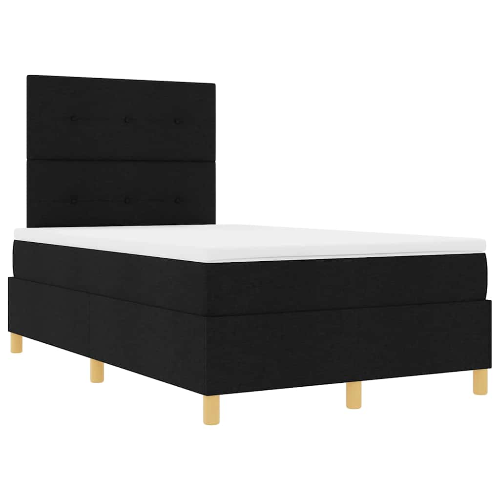 Lit à ressort LED avec tête de lit Noir 120 x 200 cm tissu - XIOS