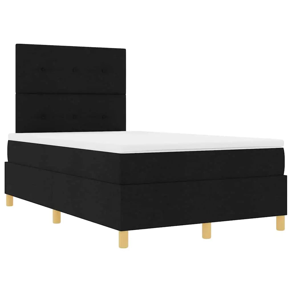 Lit à ressort LED avec tête de lit Noir 120 x 200 cm tissu - XIOS