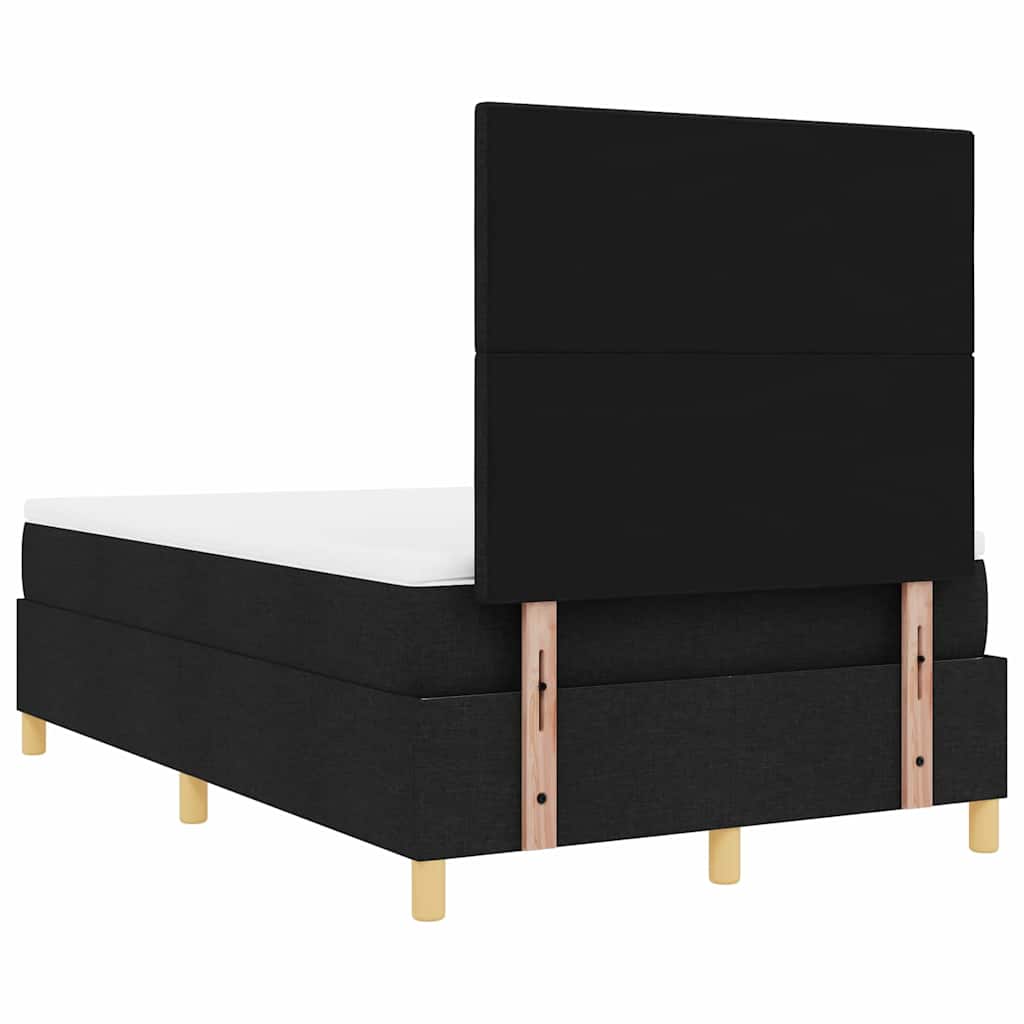 Lit à ressort LED avec tête de lit Noir 120 x 200 cm tissu - XIOS