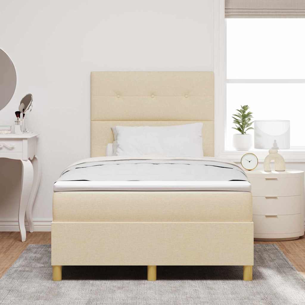 Lit à ressort LED avec tête de lit Crème 120 x 200 cm tissu - XIOS