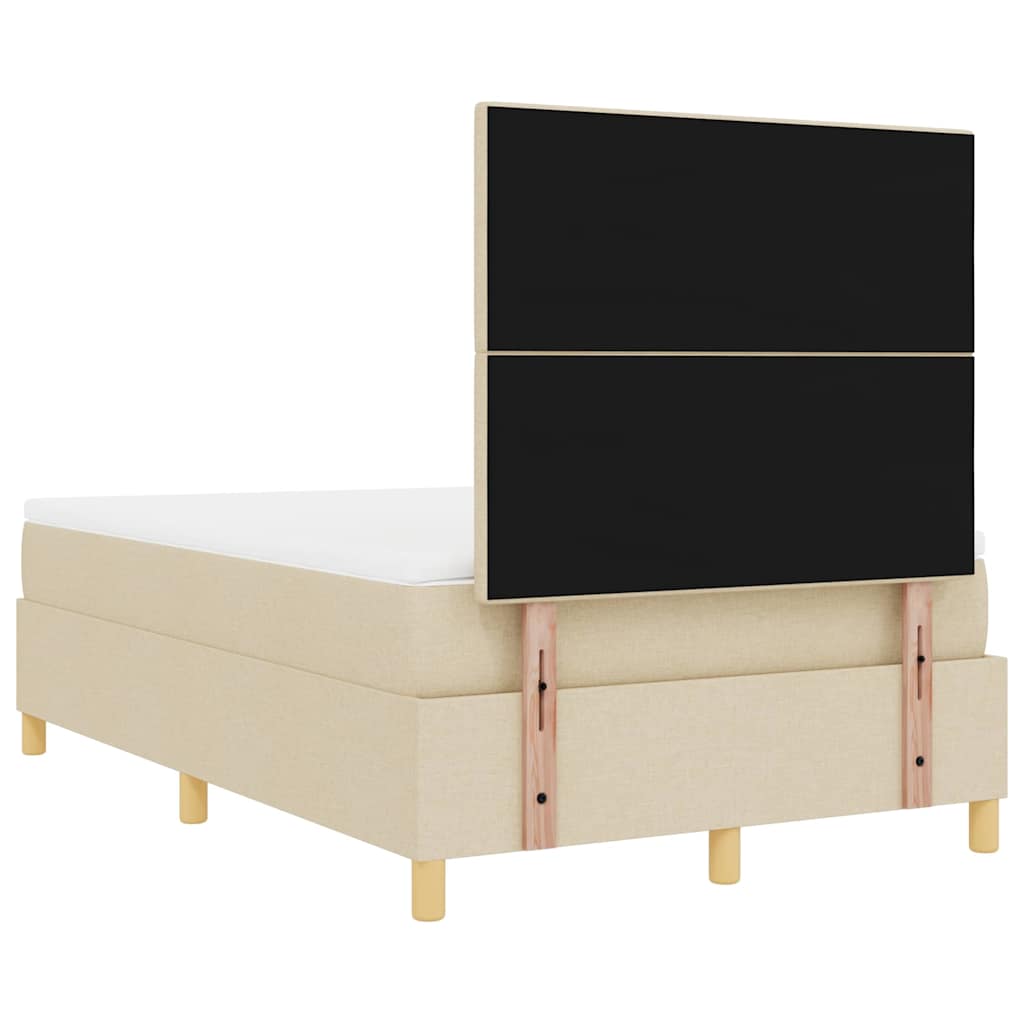 Lit à ressort LED avec tête de lit Crème 120 x 200 cm tissu - XIOS