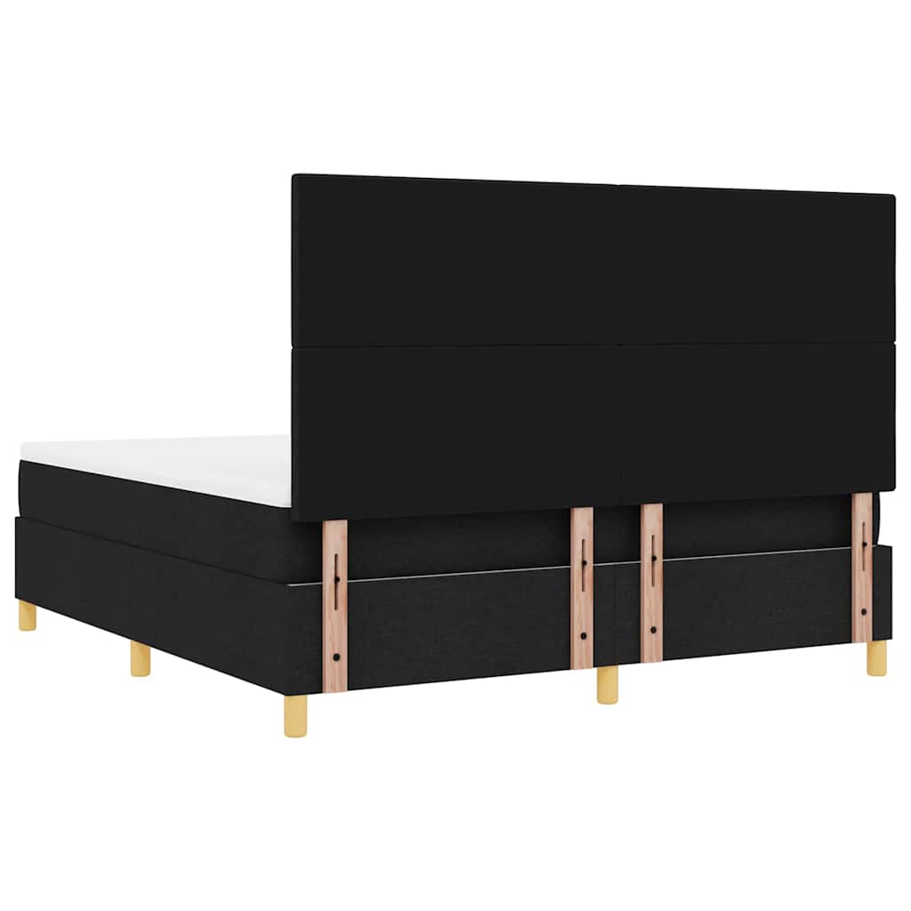 Lit à ressort LED avec tête de lit Noir 180 x 200 cm tissu - XIOS
