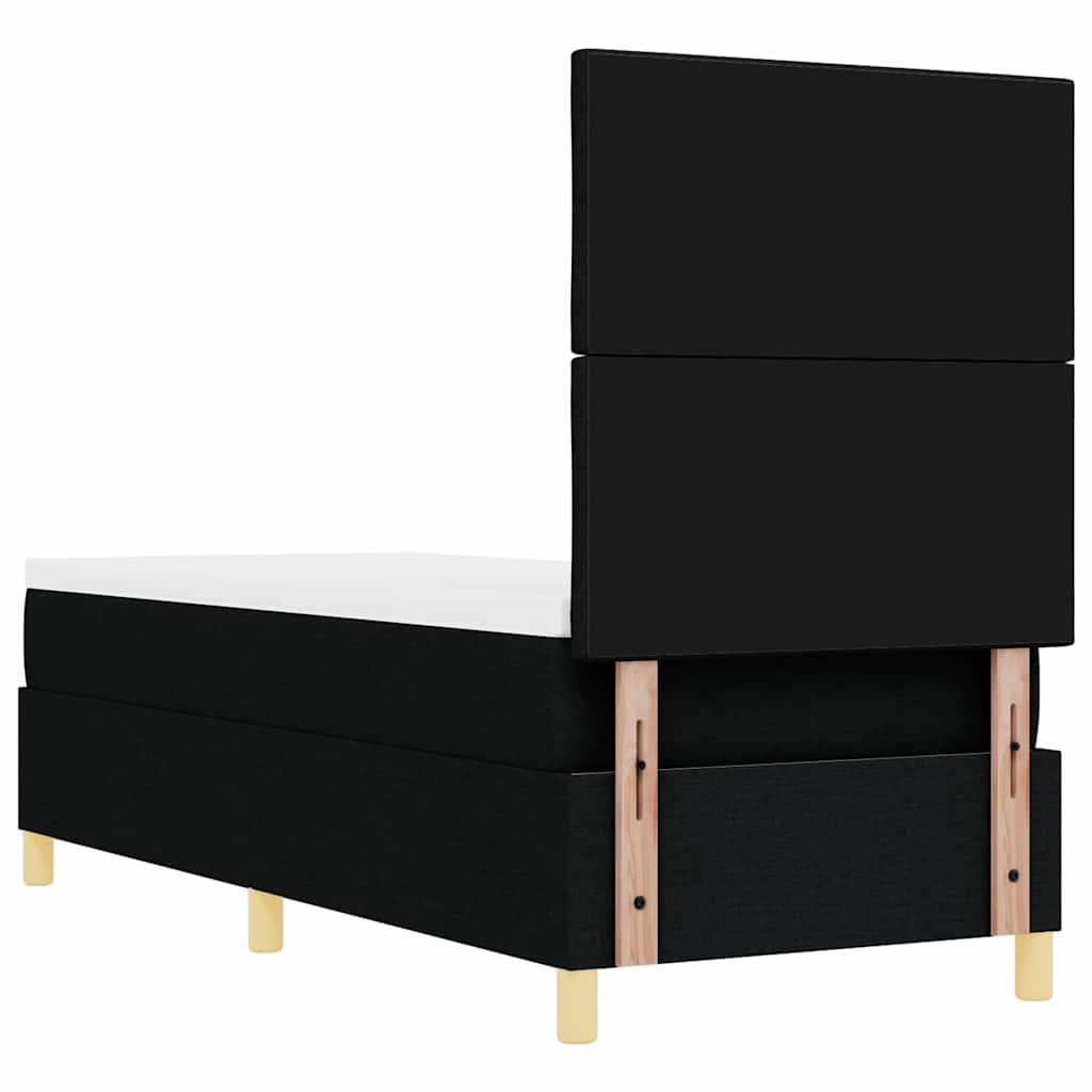 Lit à ressort LED avec matelas Noir 80 x 200 cm tissu - XIOS