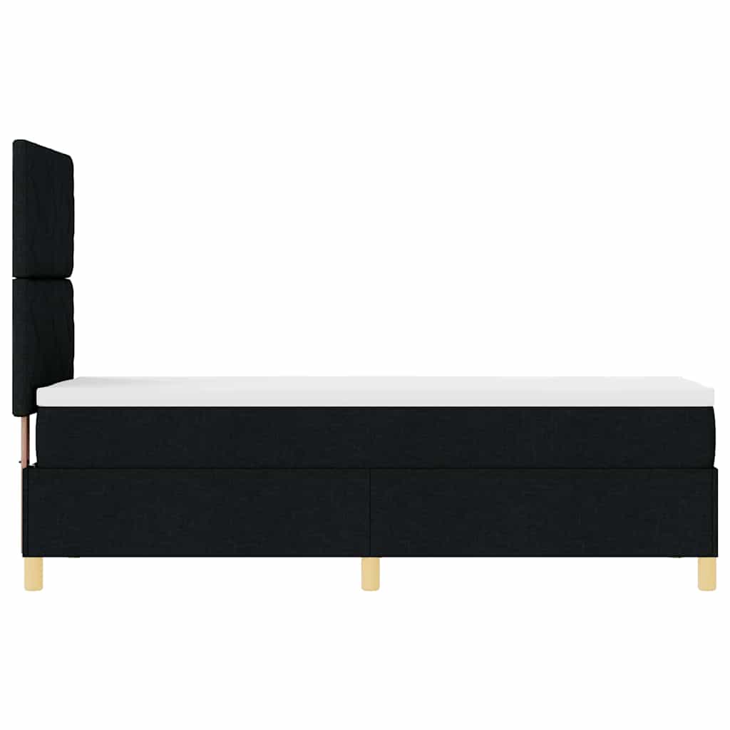 Lit à ressort LED avec matelas Noir 80 x 200 cm tissu - XIOS