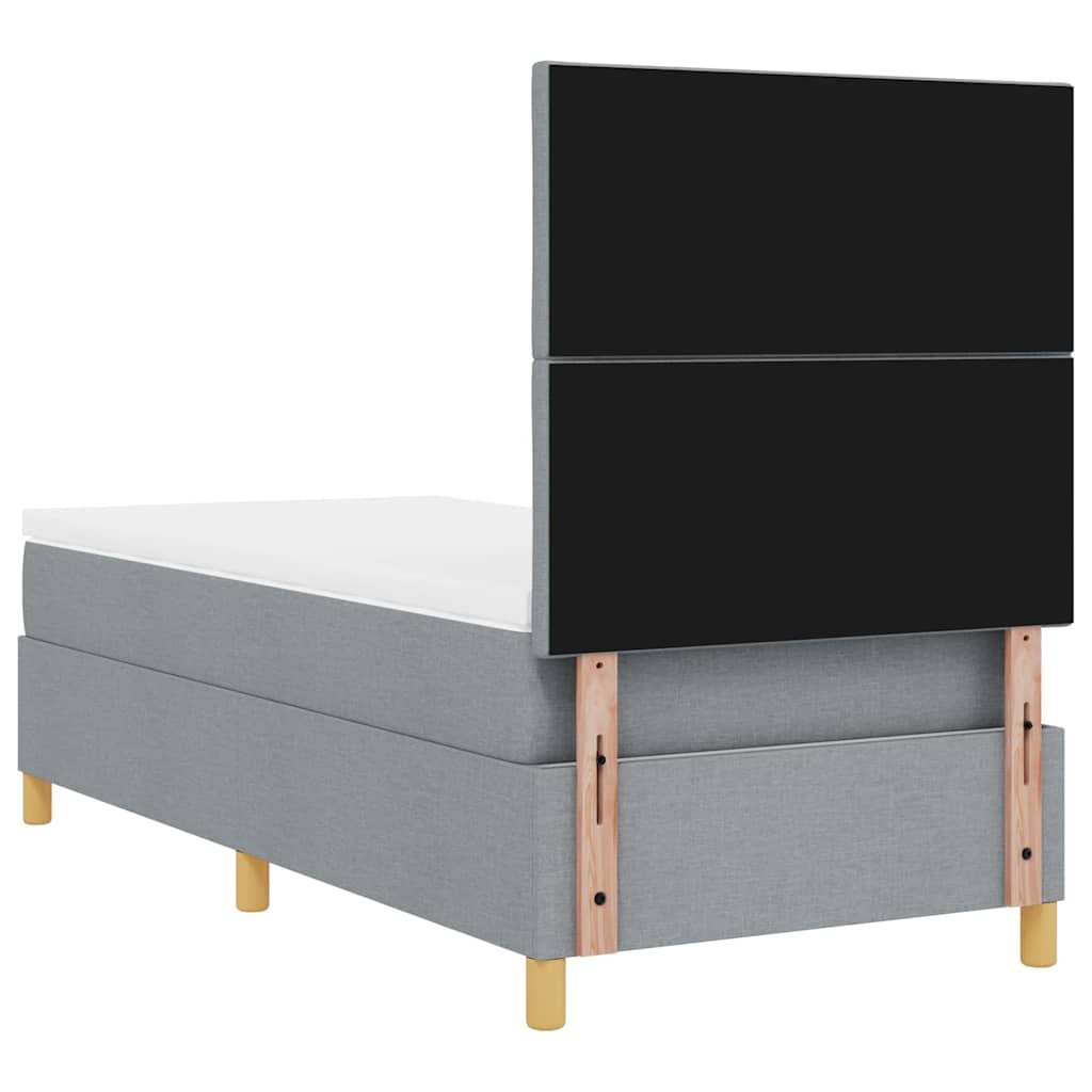 Lit à ressort LED Gris clair 100 x 200 cm tissu - XIOS