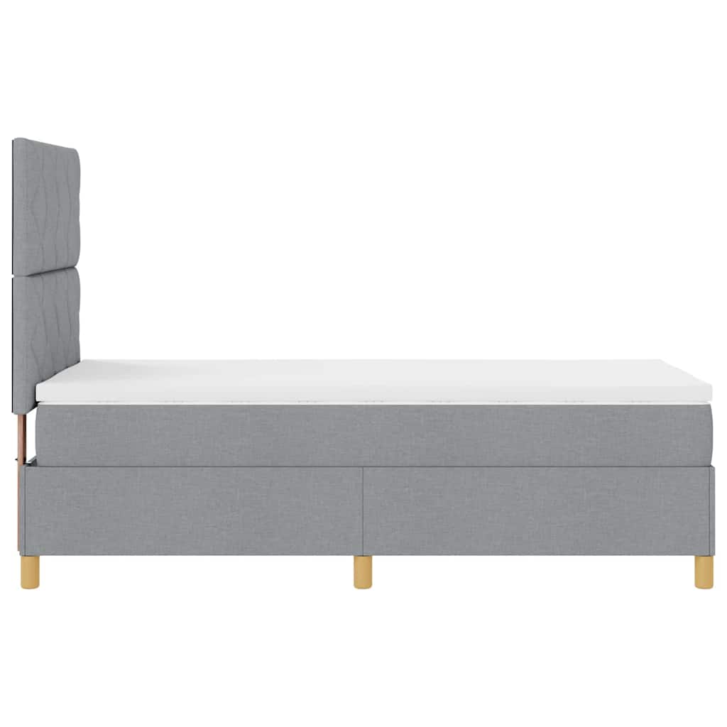Lit à ressort LED Gris clair 100 x 200 cm tissu - XIOS