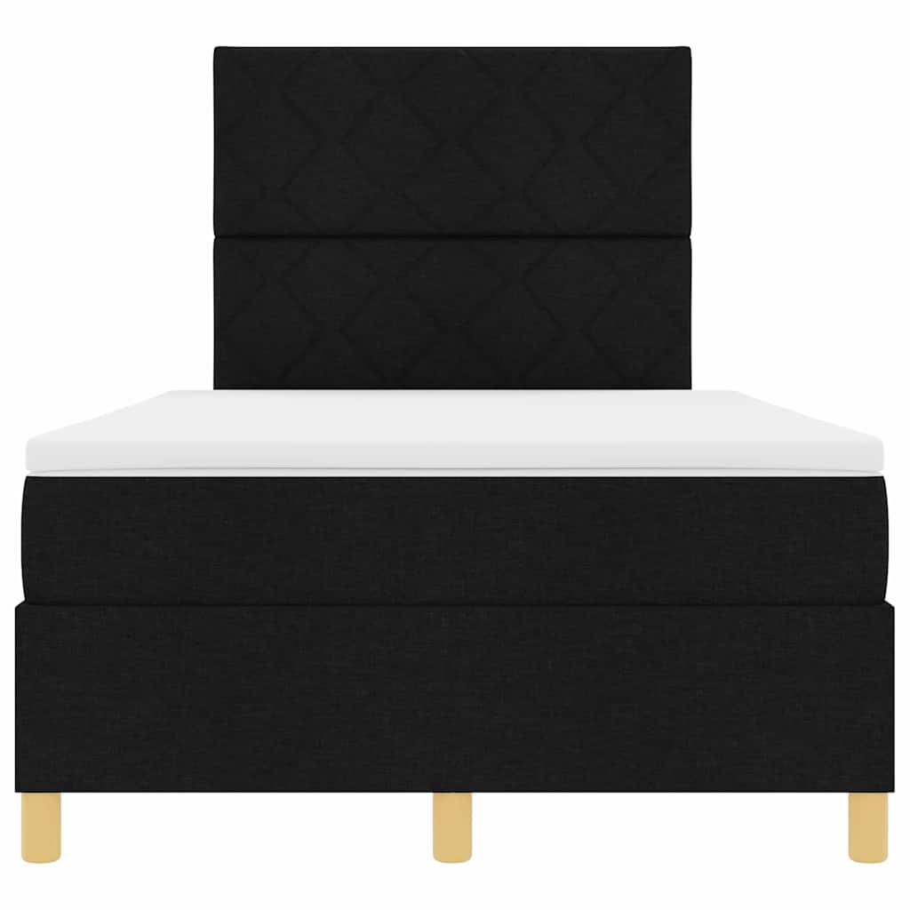 Lit à ressort LED avec tête de lit Noir 120 x 190 cm tissu - XIOS