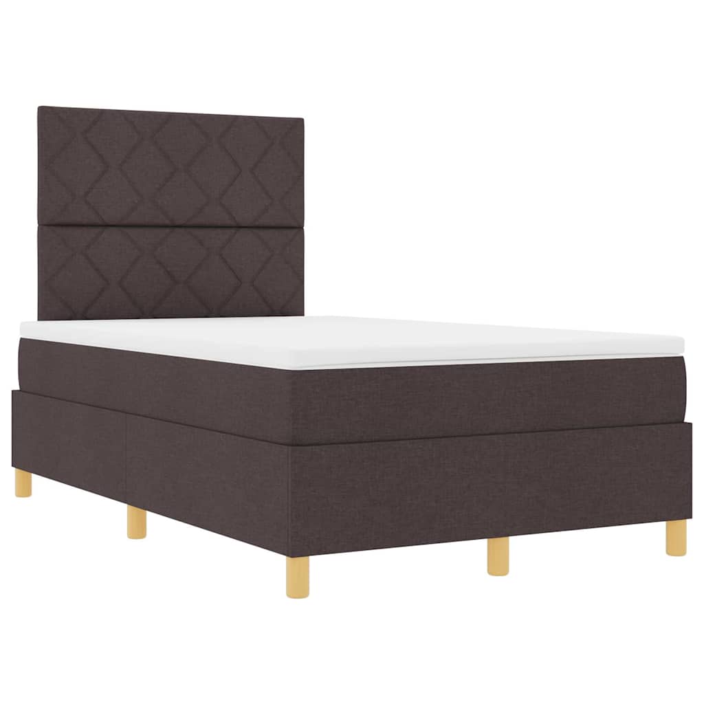 Lit à ressort LED Marron foncé 120 x 190 cm tissu - XIOS