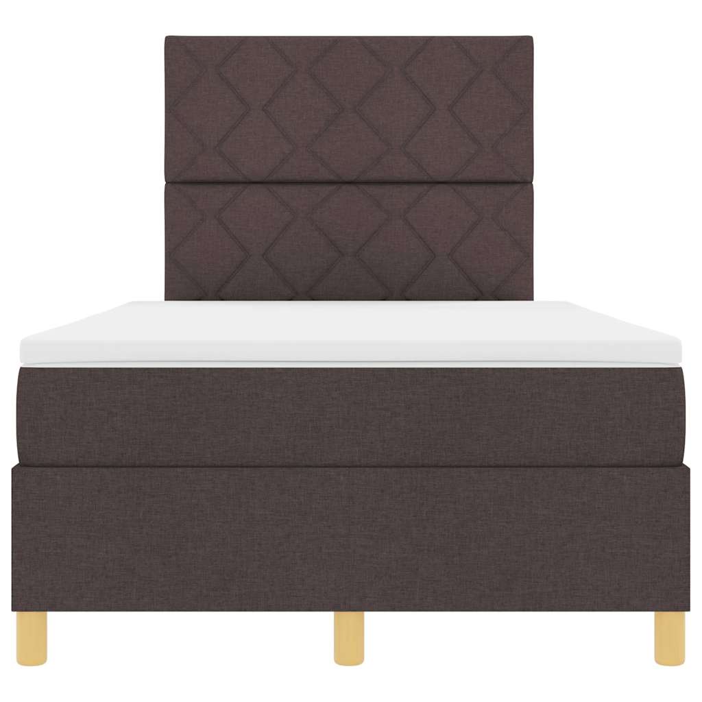 Lit à ressort LED Marron foncé 120 x 190 cm tissu - XIOS