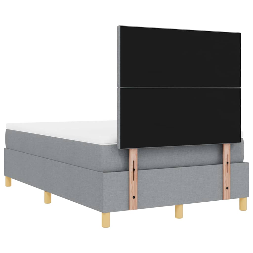 Lit à ressort LED avec matelas Gris clair 120 x 200 cm tissu - XIOS