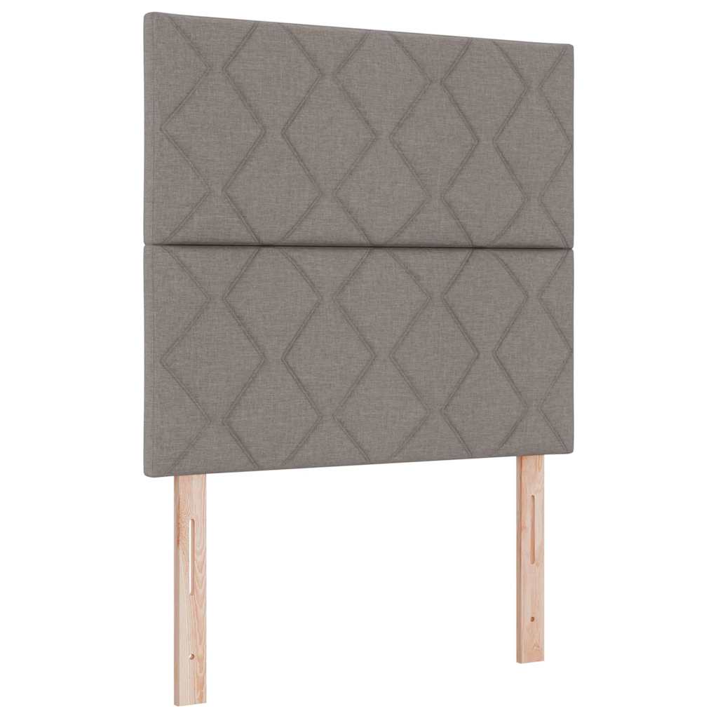 Lit à ressort LED avec tête de lit Taupe 120 x 200 cm tissu