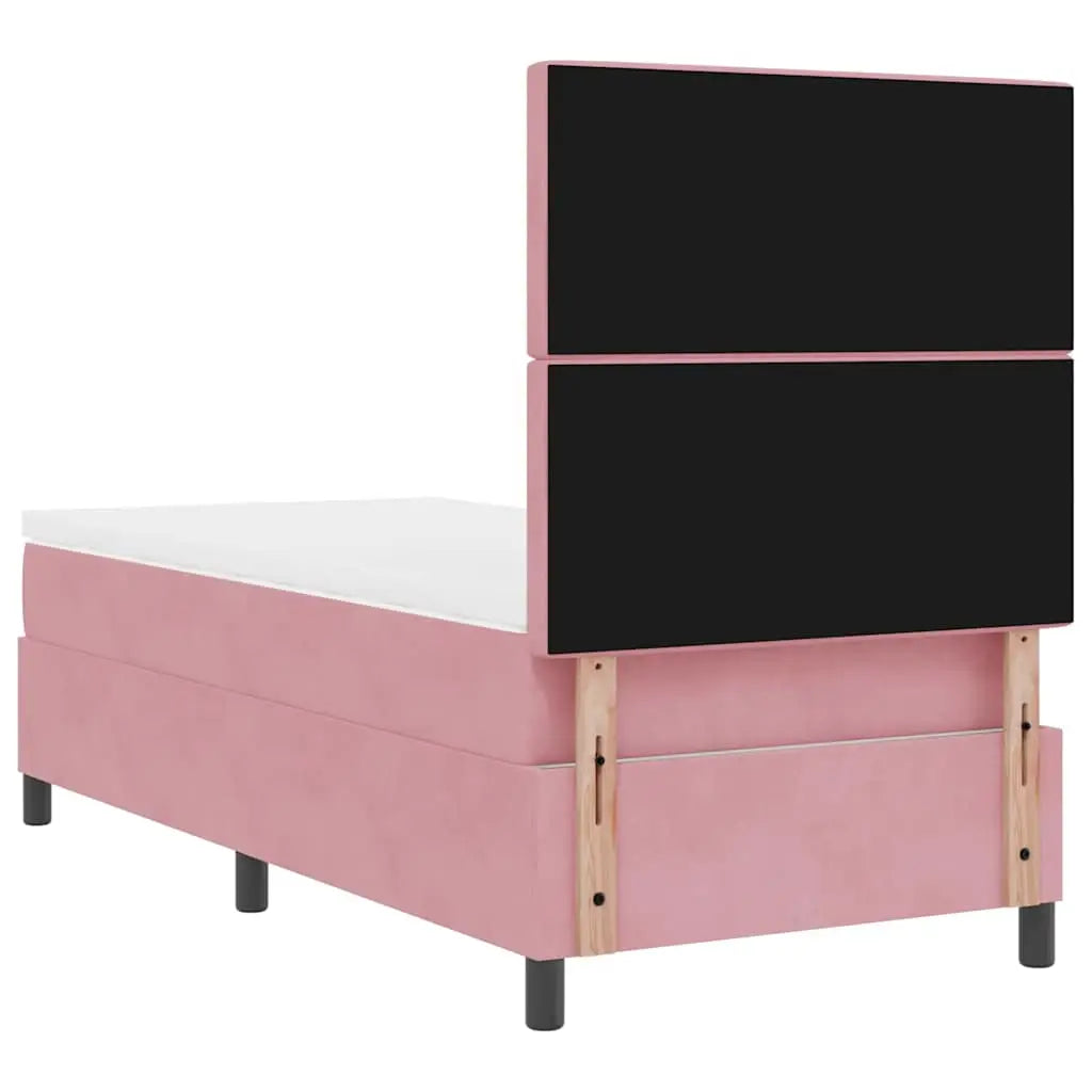 Lit à ressort LED avec matelas Rose 100 x 200 cm Velours - XIOS