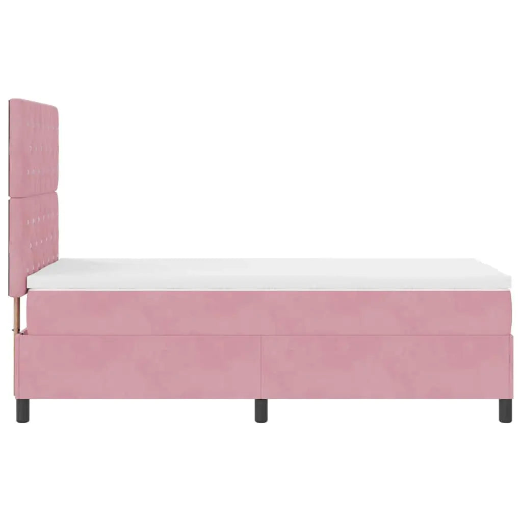 Lit à ressort LED avec matelas Rose 100 x 200 cm Velours - XIOS