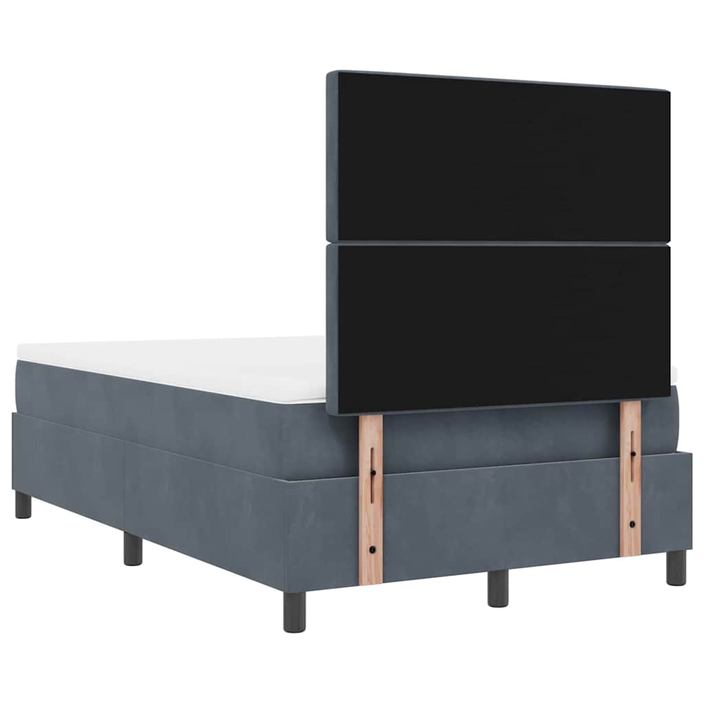 Lit à ressort LED avec matelas Gris foncé 120 x 190 cm Velours - XIOS