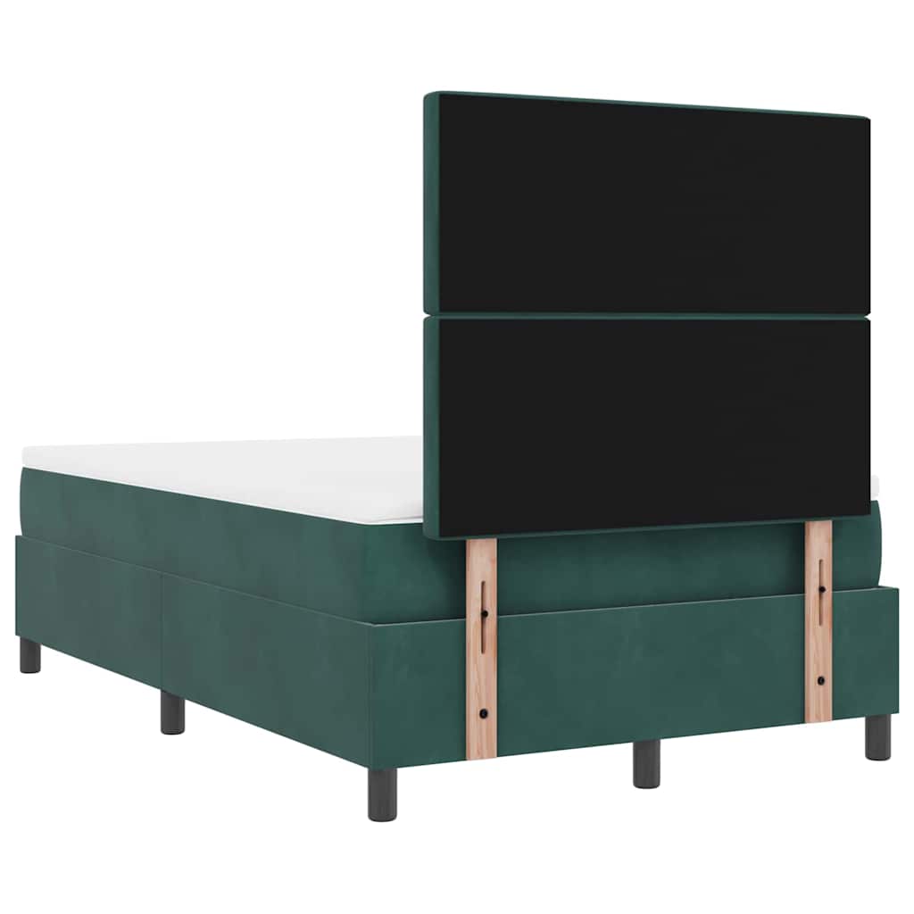 Lit à ressort LED avec matelas Vert foncé 120 x 200 cm Velours - XIOS