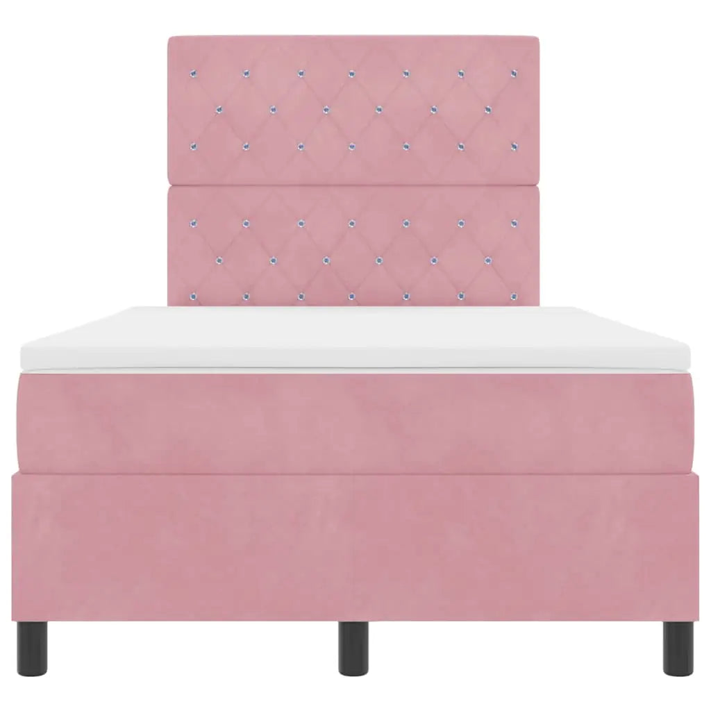 Lit à ressort LED avec matelas Rose 120 x 200 cm Velours - XIOS
