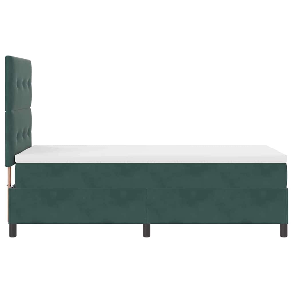 Lit à ressort LED Vert foncé 80 x 200 cm Velours