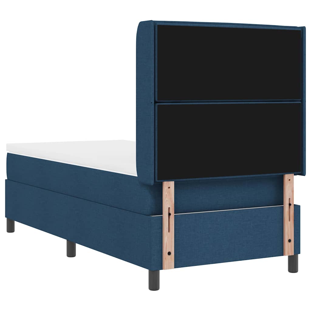 Lit à ressort LED avec matelas Bleu 90 x 190 cm tissu - XIOS