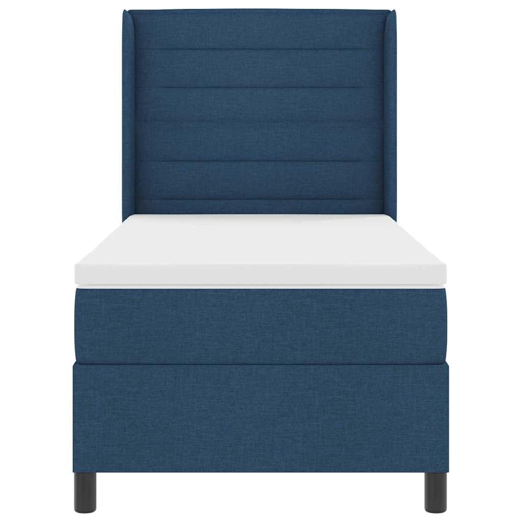 Lit à ressort LED avec matelas Bleu 90 x 190 cm tissu - XIOS