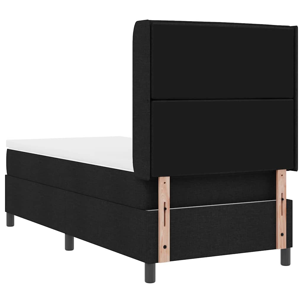 Lit à ressort LED avec matelas Noir 90 x 200 cm tissu - XIOS