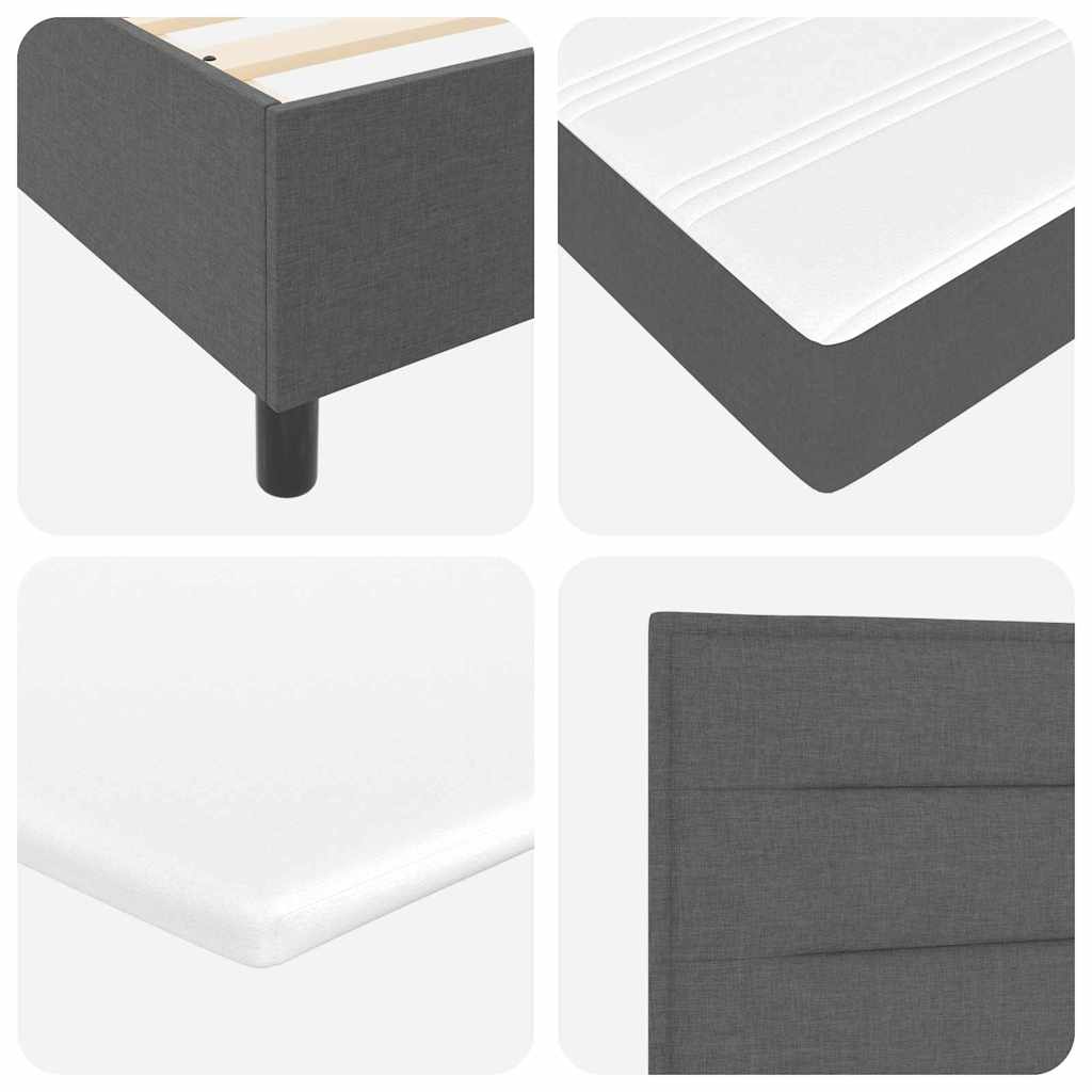 Lit à ressort LED avec matelas Gris foncé 100 x 200 cm tissu - XIOS