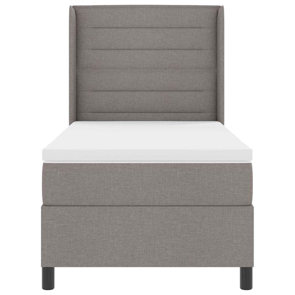 Lit à ressort LED avec matelas Taupe 100 x 200 cm tissu - XIOS