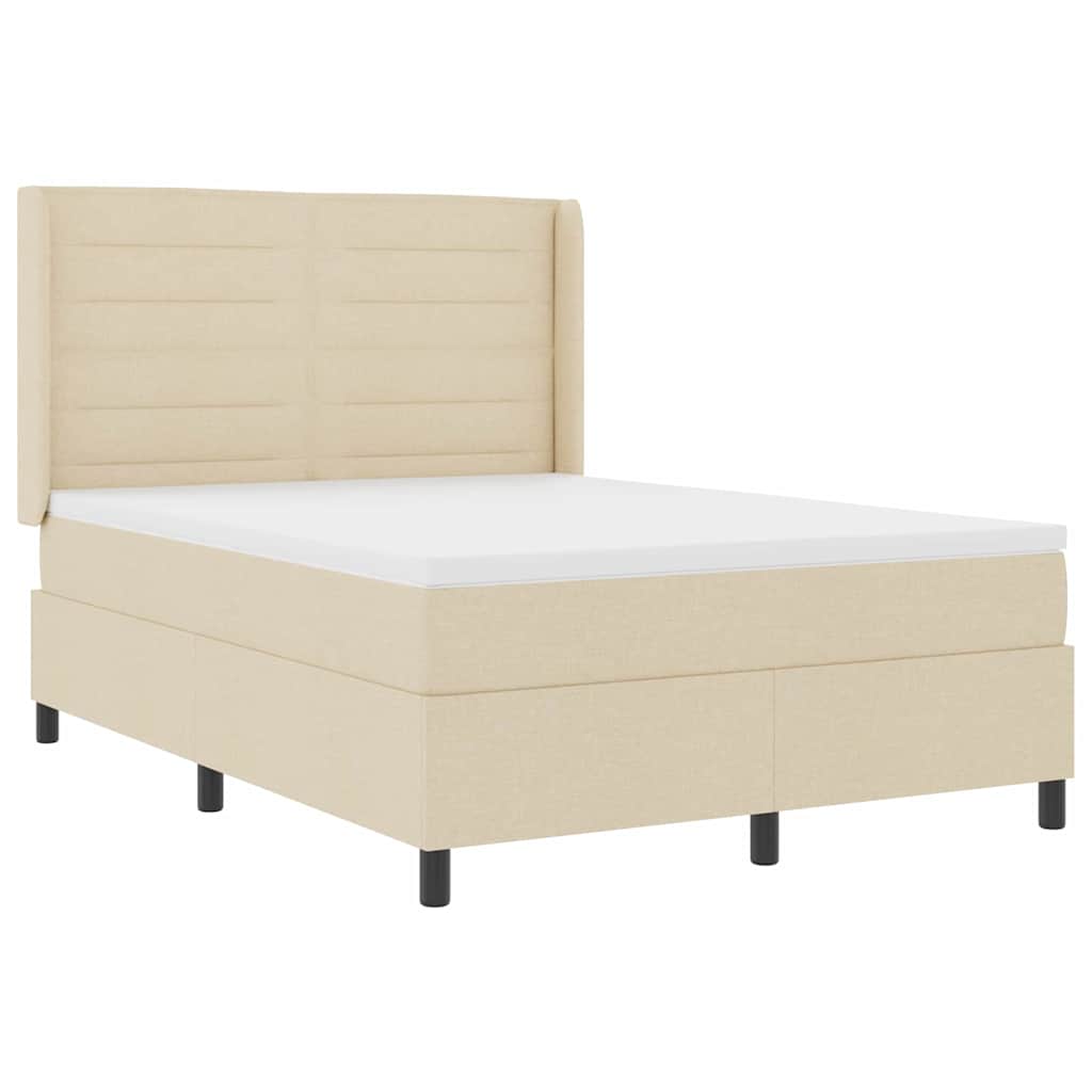 Lit à ressort LED avec matelas Crème 140 x 190 cm tissu - XIOS