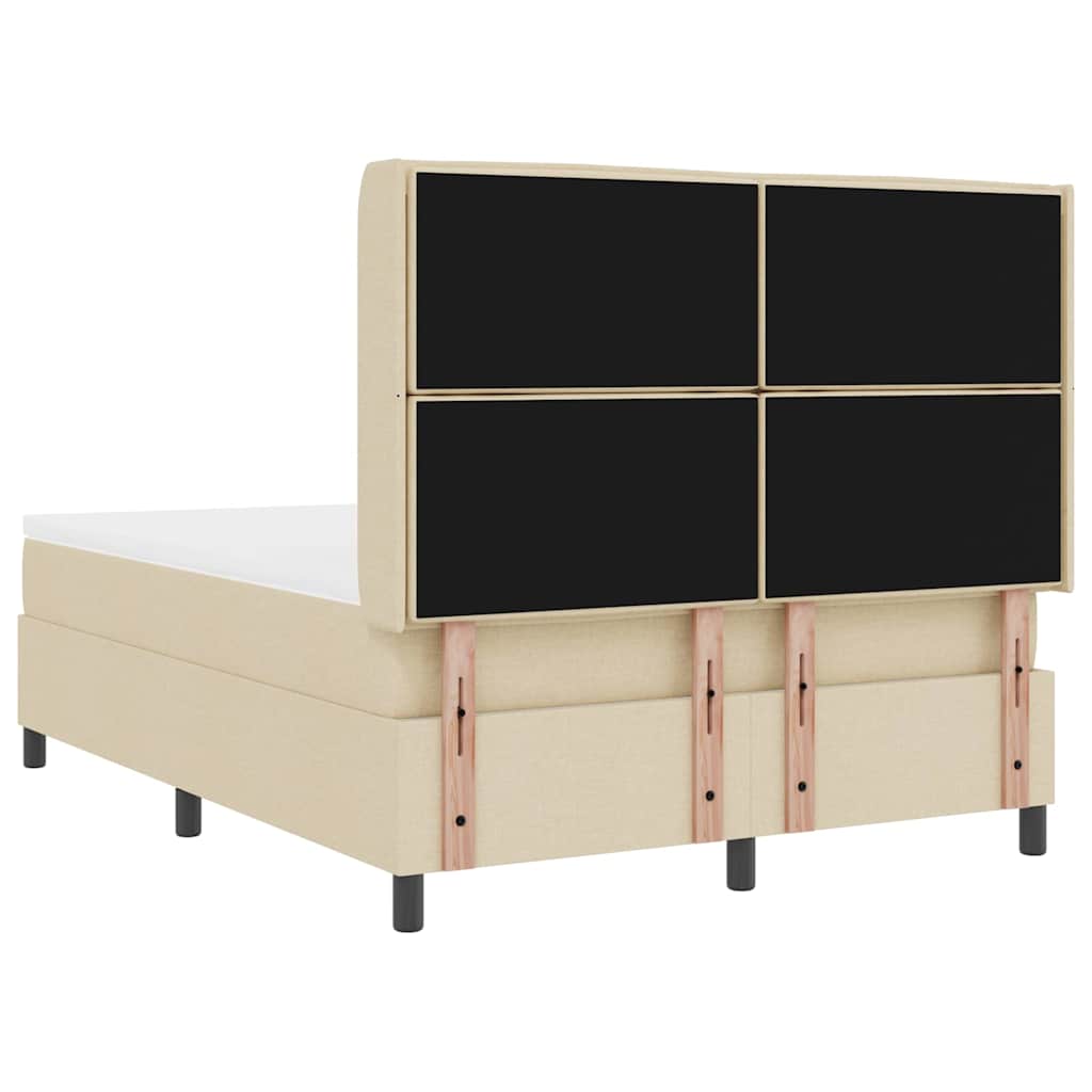 Lit à ressort LED avec matelas Crème 140 x 190 cm tissu - XIOS