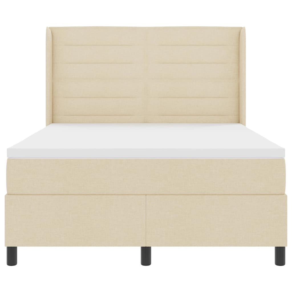 Lit à ressort LED avec matelas Crème 140 x 190 cm tissu - XIOS