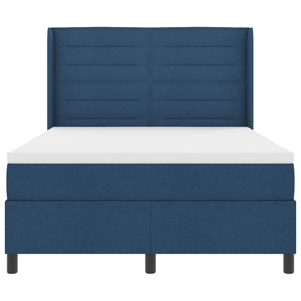 Lit à ressort LED avec tête de lit Bleu 140 x 190 cm tissu - XIOS