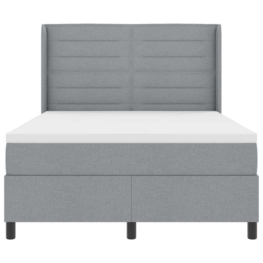 Lit à ressort LED avec matelas Gris clair 140 x 200 cm tissu - XIOS