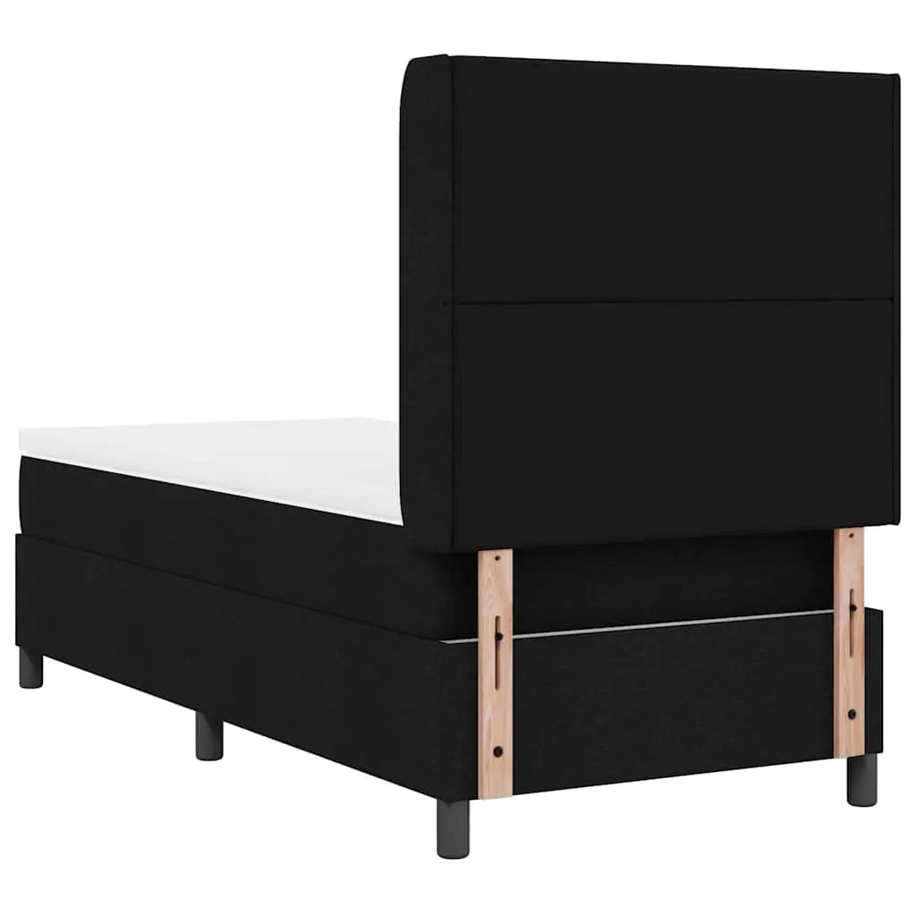Lit à ressort LED avec tête de lit Noir 90 x 200 cm tissu - XIOS