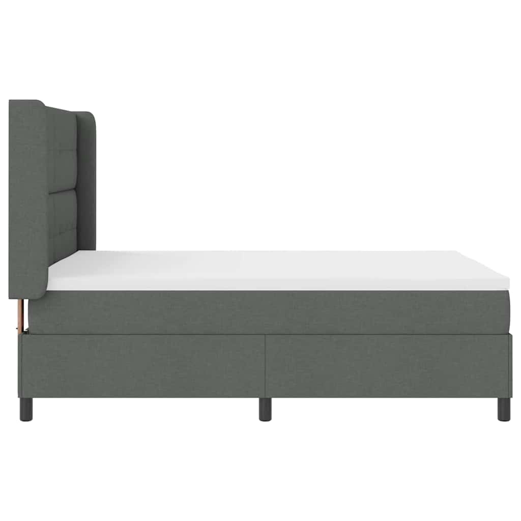 Lit à ressort LED Gris foncé 140 x 190 cm tissu
