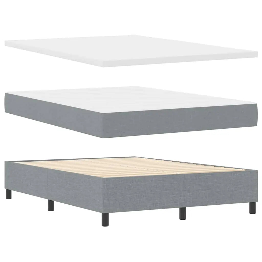 Lit à ressort LED Gris clair 140 x 200 cm tissu - XIOS