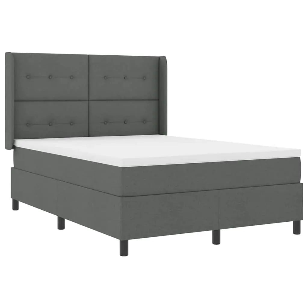 Lit à ressort LED Gris foncé 160 x 200 cm tissu - XIOS