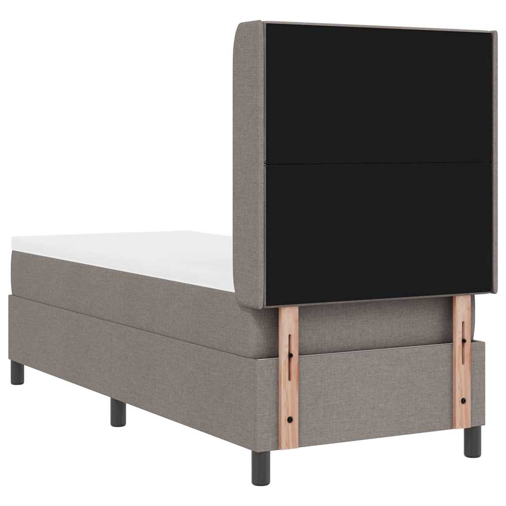 Lit à ressort LED avec tête de lit Taupe 80 x 200 cm tissu