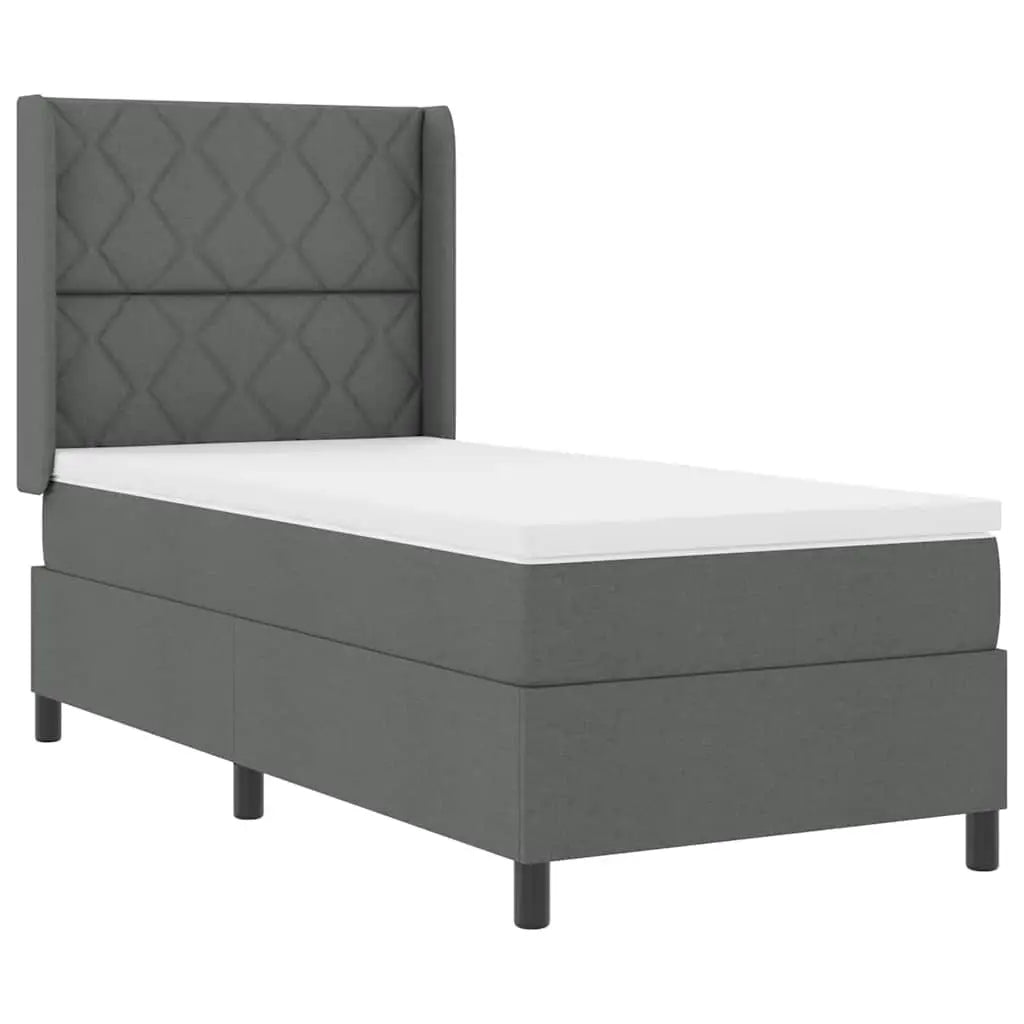Lit à ressort LED avec tête de lit Gris foncé 90 x 200 cm tissu - XIOS