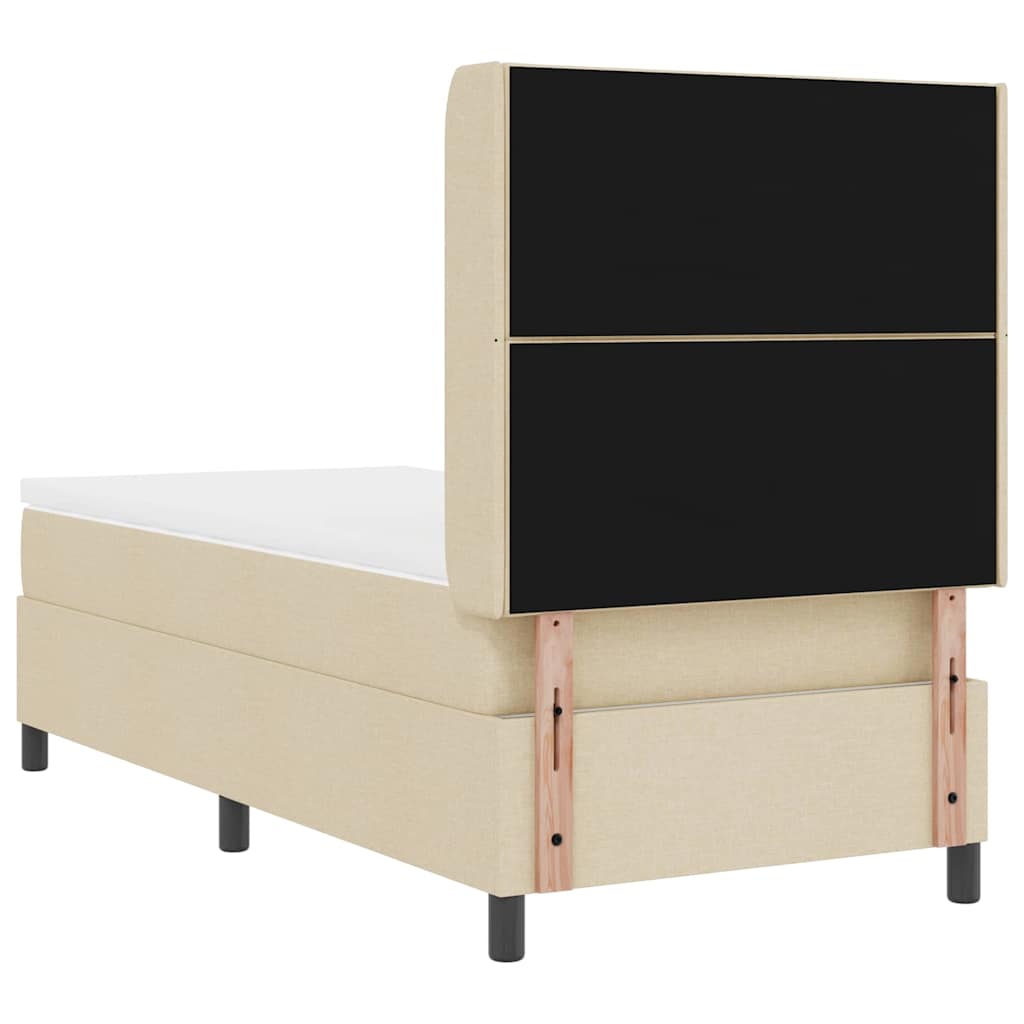 Lit à ressort LED avec tête de lit Crème 100 x 200 cm tissu - XIOS