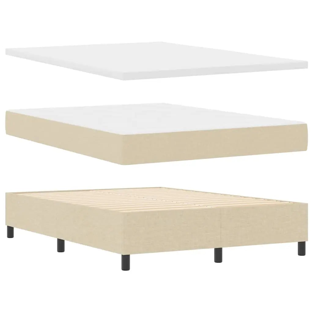 Lit à ressort LED avec tête de lit Crème 140 x 190 cm tissu - XIOS