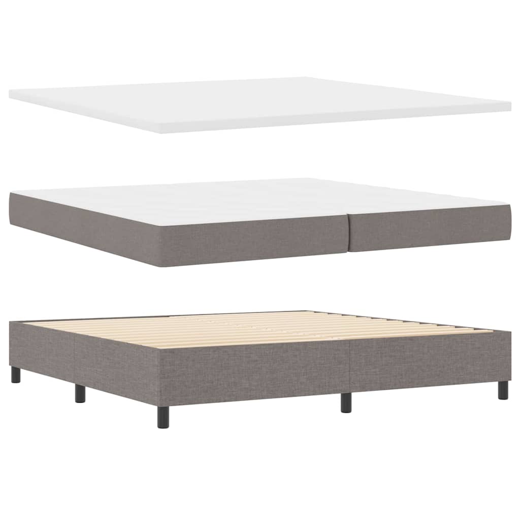 Lit à ressorts avec matelas Taupe 200 x 200 cm tissu - XIOS