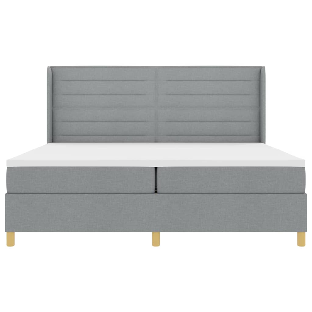 Lit à ressorts avec matelas Gris clair 140 x 200 cm tissu - XIOS