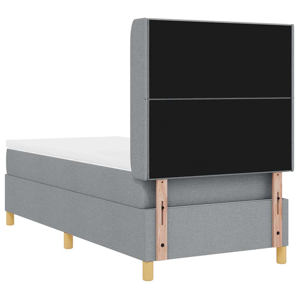 Lit à ressorts avec bandes LED Gris clair 80 x 200 cm tissu - XIOS