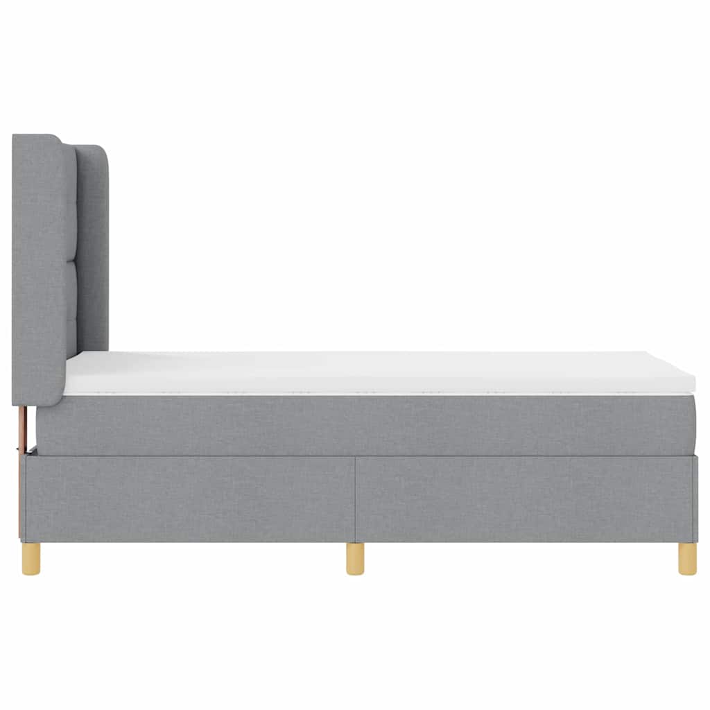Lit à ressorts avec bandes LED Gris clair 80 x 200 cm tissu - XIOS
