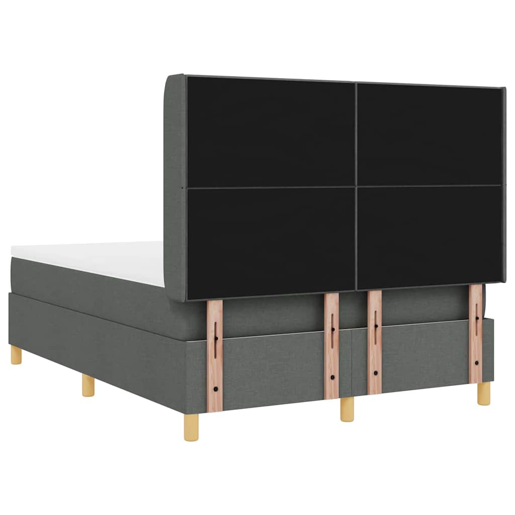 Lit à ressorts avec matelas Gris 140 x 190 cm tissu - XIOS