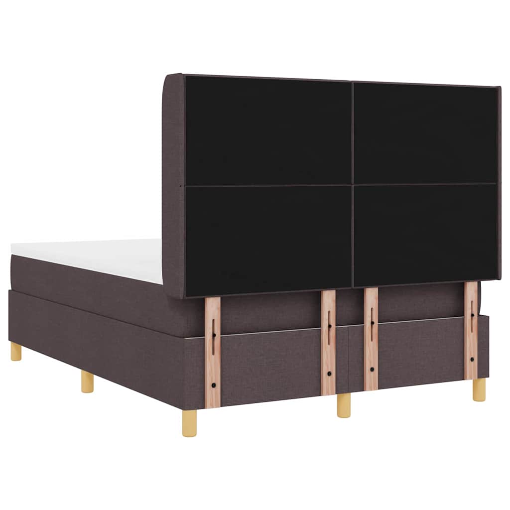 Lit à ressorts avec matelas Marron 140 x 200 cm tissu - XIOS