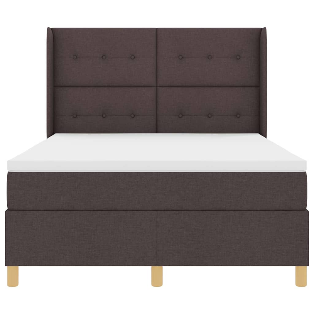 Lit à ressorts avec matelas Marron 140 x 200 cm tissu - XIOS