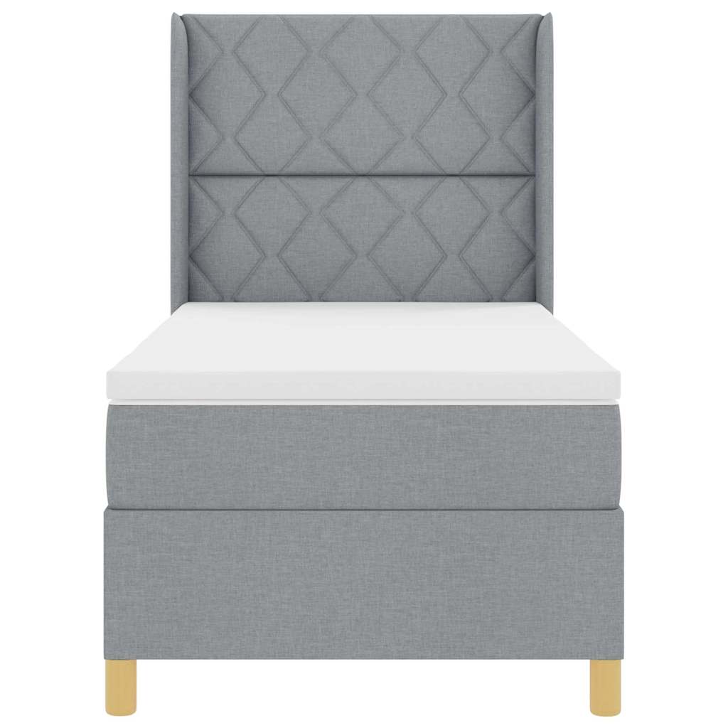 Lit à ressorts avec matelas Gris clair 140 x 200 cm tissu - XIOS